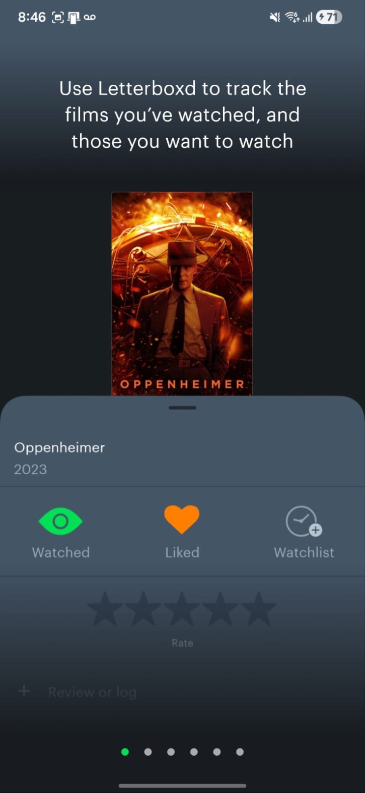 Letterboxd movie tracking with social actions