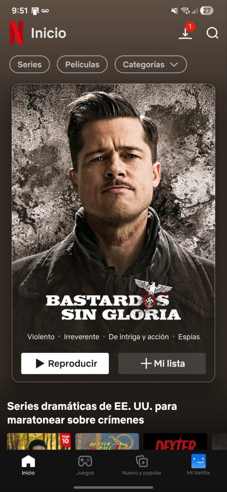 Netflix home with content discovery